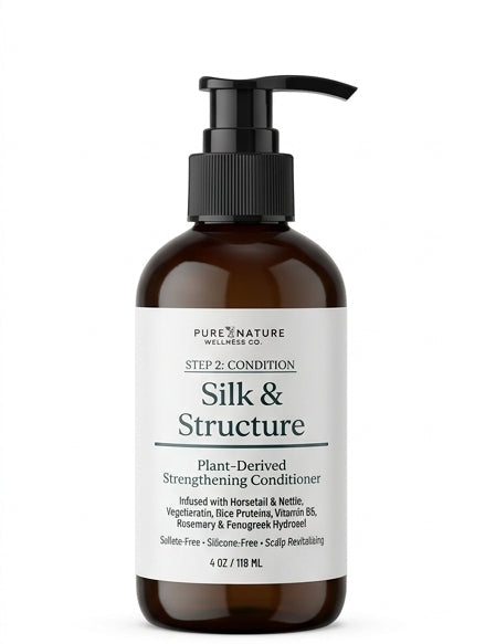 Pure Nature Wellness Co. Silk & Structure Plant-Derived Strengthening Conditioner 4 oz bottle