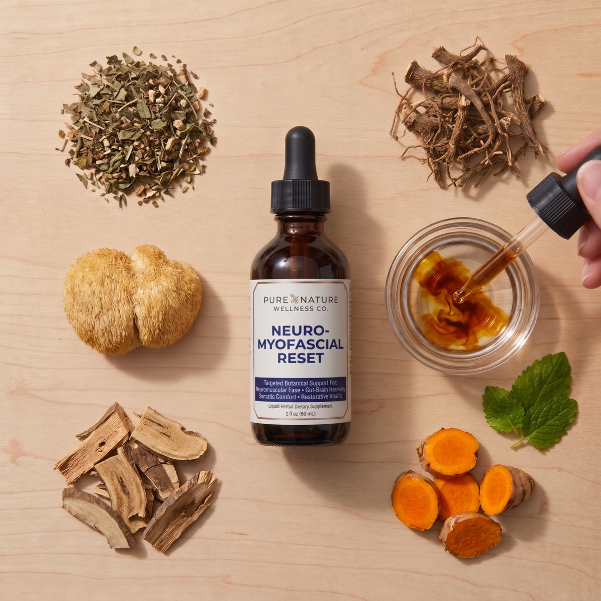 tincture with lions mane, tumeric